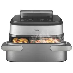 Philips NA565/02, Fritteuse, Schwarz, Silber