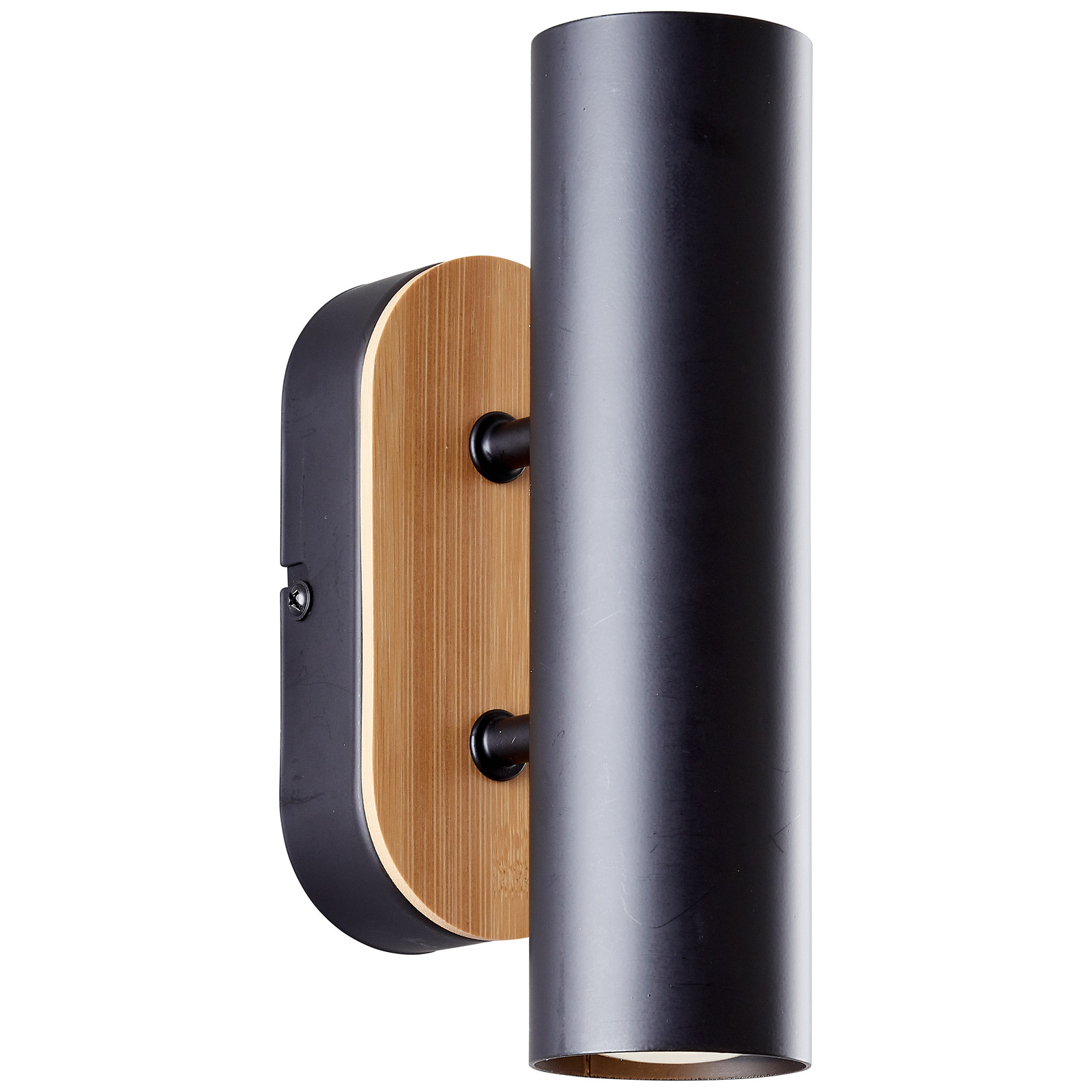Brilliant Wandlamp Niels zwart met hout - 99774/76
