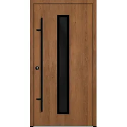BLACKLINE Aluminium Haustür "AURORA" 68 mm energiesparend Winchester holzähnlich beidseitig innen öffnend DIN links