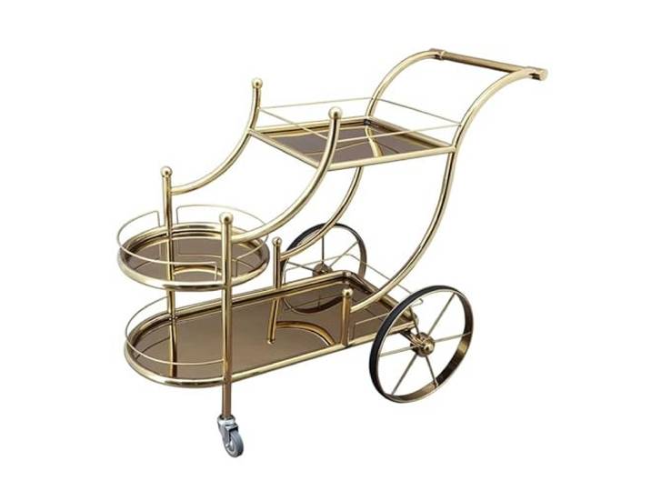 XXAD553TY Essen 3-stufiger Barwagen auf leisen Rädern for die Küche Esszimmer, Wohnzimmer und Partys, Edelstahl