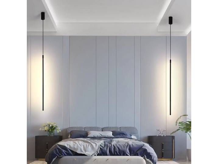 Suspension LED moderne longue, pour mur de fond de salon, chambre à coucher, chevet, décoration intérieure
