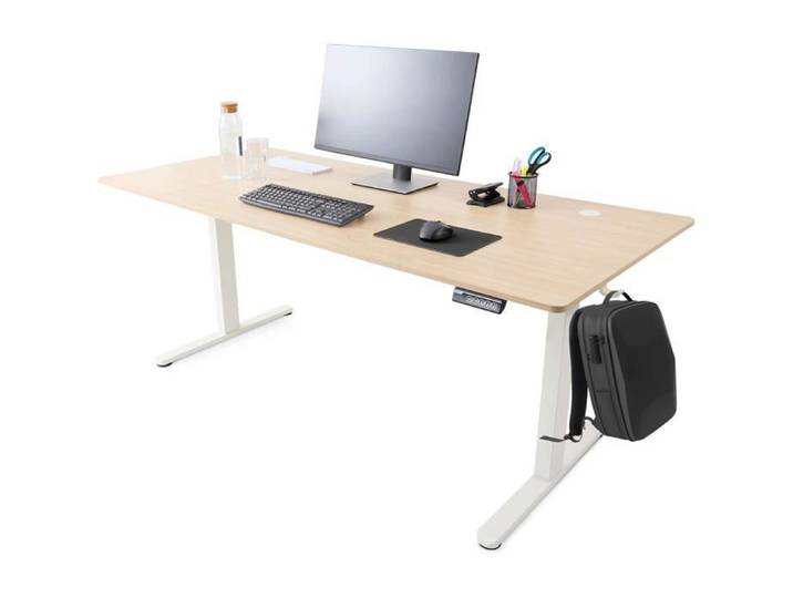 AREBOS Bureau électrique 180 x 80 cm réglable en hauteur avec fonction mémoire beige