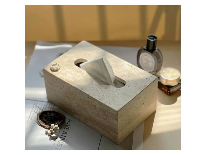 Boîte à mouchoirs en pierre calcaire naturelle, boîte à mouchoirs de luxe pour salon, table basse haut de gamme, hôtel, restaurant, usage domestique