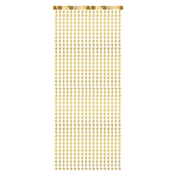 Partydeco Party curtain - Stars, gold, 100x245cm (1 pkt / 1 pc.) (1 Stk.) (511315)