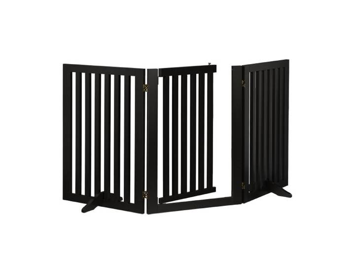 Relaxdays Schwarzes Absperrgitter mit Tür 70 cm
