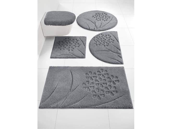 Badematte GRUND Gr. 4, grau, rechteckig (70cm x 120cm ), Badematten, Badematte