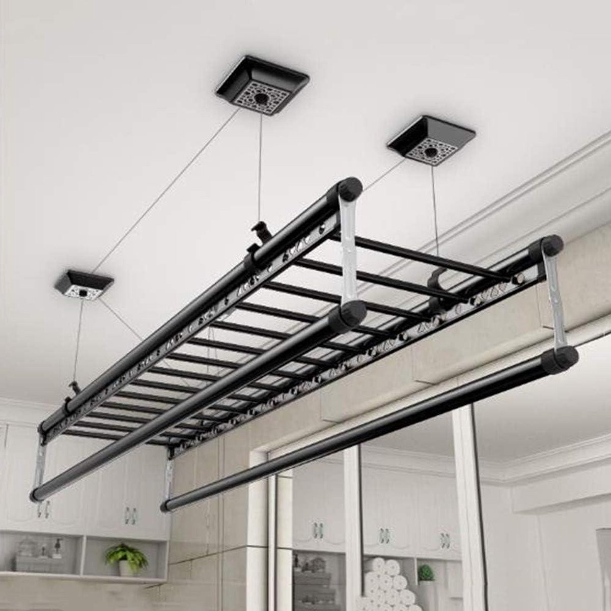 Aluminium Plafond Droogrek voor Was - Ruimtebesparend Ontwerp - 150 cm Lengte