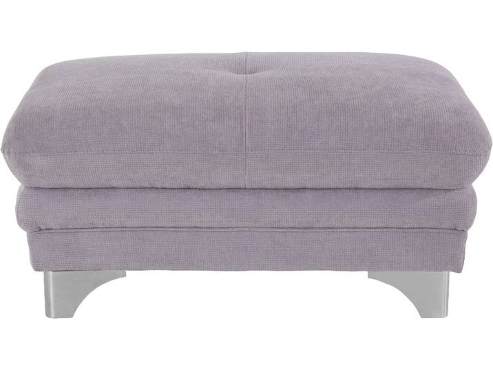 Hocker, Chenille, Grau, 98×67 cm, Mit Gurtfederung, Klassisch & Modern, Cotta