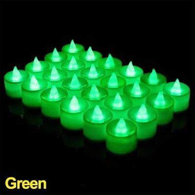 Inspired Living Heart Shaped Flameless LED Candles Battery Operated LED Tea Lights For Weddings, Parties & Romantic Decor green 6pcs