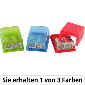 Kum Spitzer 2-in-1 103.20.21, farbig sortiert, doppelter Dosenspitzer, aus Kunststoff