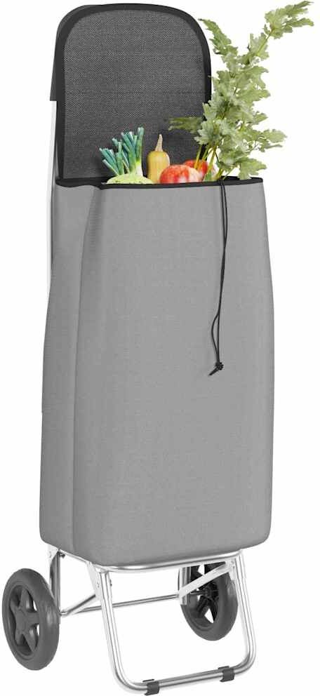 vidaXL Trolley de shopping Gris 35 x 28 x 92 cm Tissu Oxford