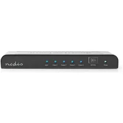 Nedis VSPL3474AT. Video Porttyp: HDMI, Teilnehmerausgang: 4x HDMI. Produktfarbe: Schwarz, HD-Typ: 4K Ultra, Switch Box