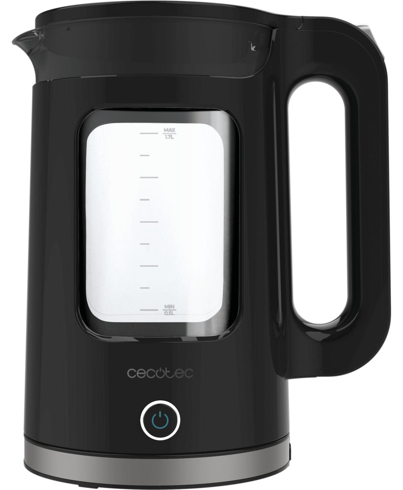 Cecotec Thermosense 330 Glassy waterkoker, zwart, 2.200 watt, 1,7 liter