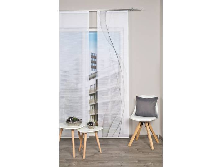 Schiebegardine VISION S HEIGHTS , grau, B:60cm H:245cm, Polyester, Gardinen, Schiebegardine, Schiebevorhang, Digitaldruck, Bambus