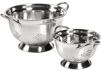 Stainless Steel 2-Piece Footed Colander Set