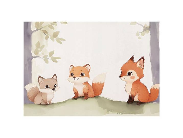 FOTOTAPETE Kinderzimmer Wald Fuchs 200x140