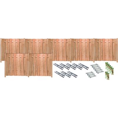 Sichtschutzelement TETZNER & JENTZSCH "LAKEWOOD 5", beige (natur), H:180cm, Edelstahl, Massivholz, Zaunelemente, Rustikale Optik dank Fertigung aus Bonanzabohlen
