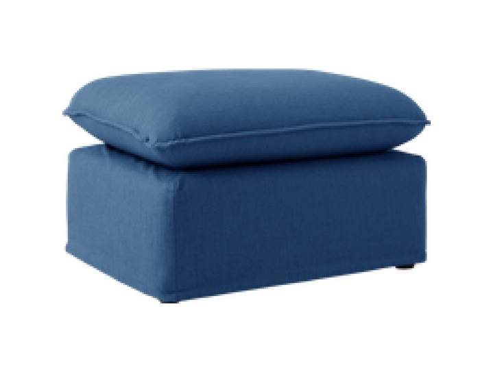 Pouf tissu effet lin Orphée