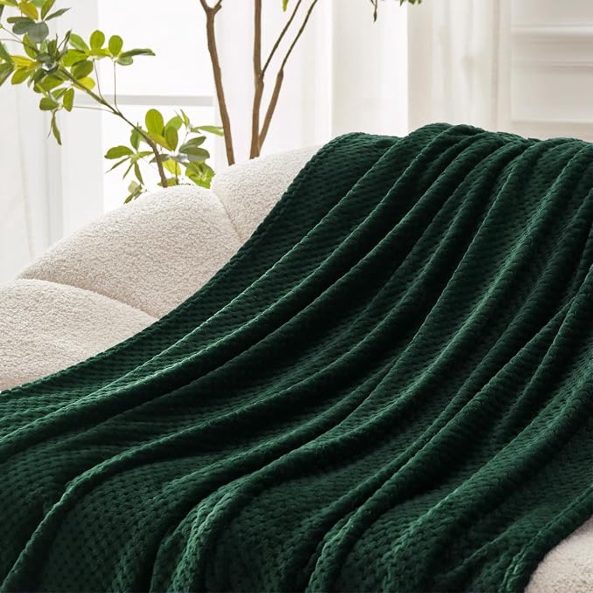 MSB Handel CozyComfort Luxe Sherpa Woondeken voor volwassenen - Donkergroen