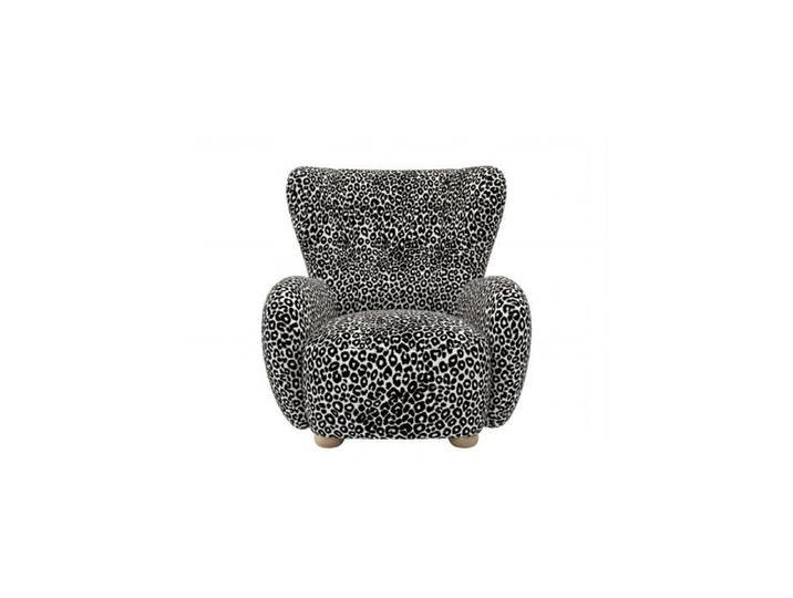 LILI - Fauteuil tissu imprimé animalier - Blanc