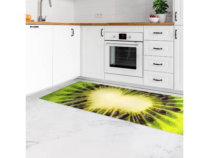 Tapis en vinyle Kiwi Heart 300 x 100cm Vert