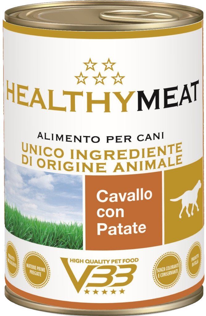 VBB HealthyMeat Paté Cavallo e Patate Alimento Umido Completo Monoproteico per Cani 400 g