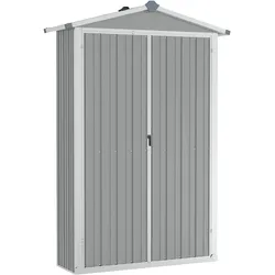 vidaXL Gerätehaus Grau 116x45x175 cm Verzinkter Stahl