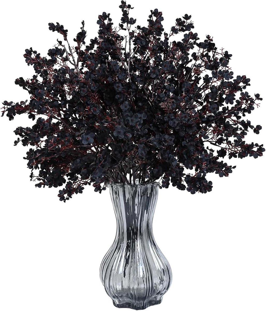 Kunstbloemen Baby's Breath Gypsophila - Zwart - Hoogte: 48 cm
