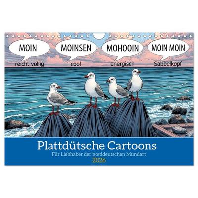Plattdütsche Cartoons (Wandkalender 2026 DIN A4 quer), CALVENDO Monatskalender