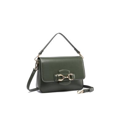 Umhängetasche "Emerald Elegance", Damen, Gr. B/H/T: 25cm x 21cm x 8cm onesize, grün, Polyurethan (PU), COLLEZIONE ALESSANDRO, Taschen Umhängetasche, in elegantem britischen grün