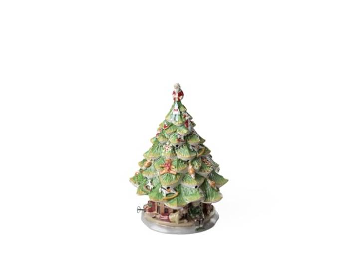 Villeroy und Boch Christmas Toys Memory Spieluhr Tannenbaum, Porzellan, Weiß/Grün