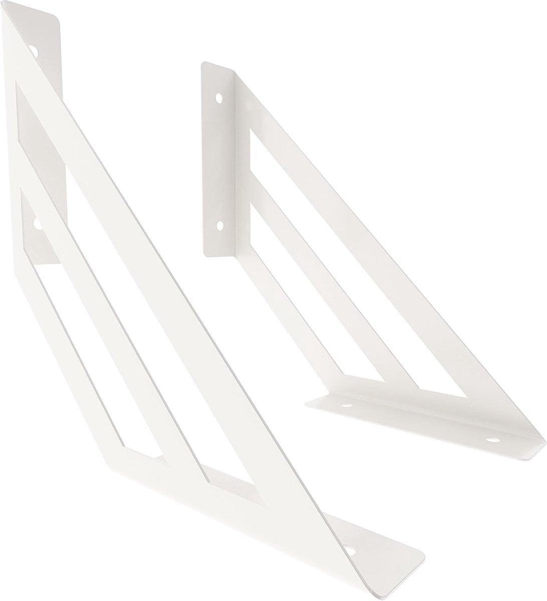 Decoratieve wandsteunen voor planken, wit, 200 x 200 mm