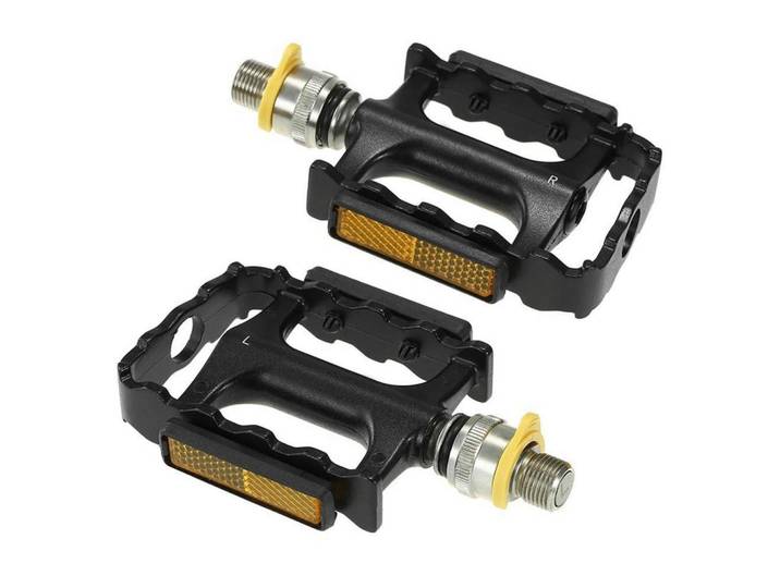 Fahrradpedale MTB Plattformpedale mit Schnellverschluss und Reflektoren, Schwarz, Metall, 8x1.5x8.7 cm, Freizeit & Co, Sport & Fitness, Fahrräder, Fahrradzubehör