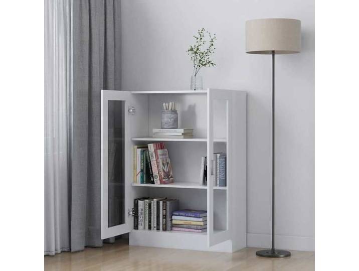 (SOLDES DEC)Armoire à vitrine Blanc 82 5x30 5x115 cm Bois d'ingénierie 01_1519730