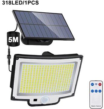 Inspired Finds 348LED Solar Outdoor Security Motion Sensor Light Waterproof Garden Garage Spotlight 318led 1pc