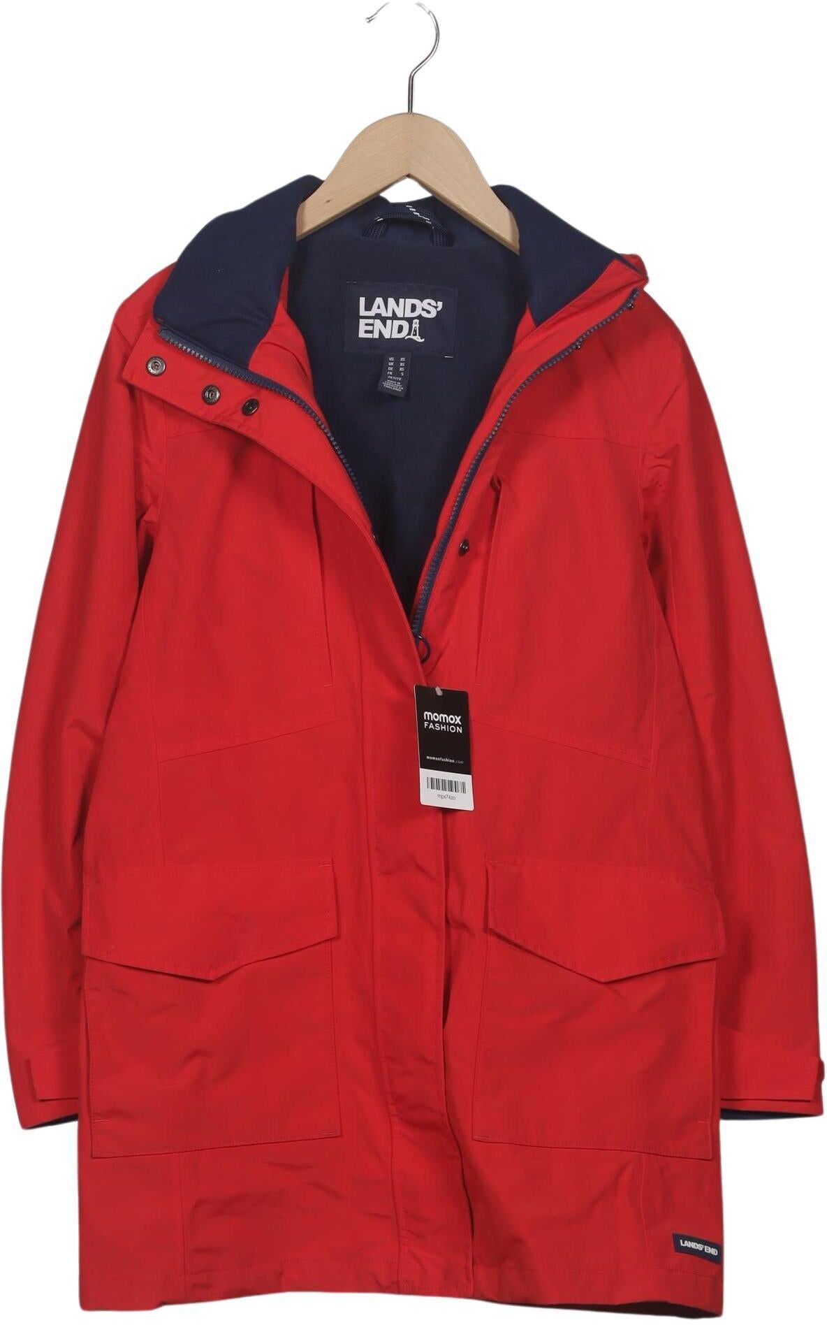 Lands End Damen Mantel, Rot, Gr. XS, Tex / Membran / Synthetik - Second Hand