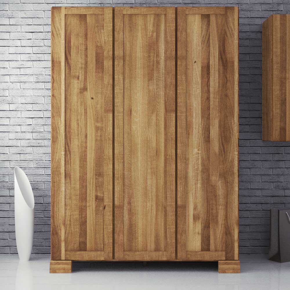 Pharao24.de Schlafzimmer Kleiderschrank aus Wildeiche Massivholz 190 cm hoch