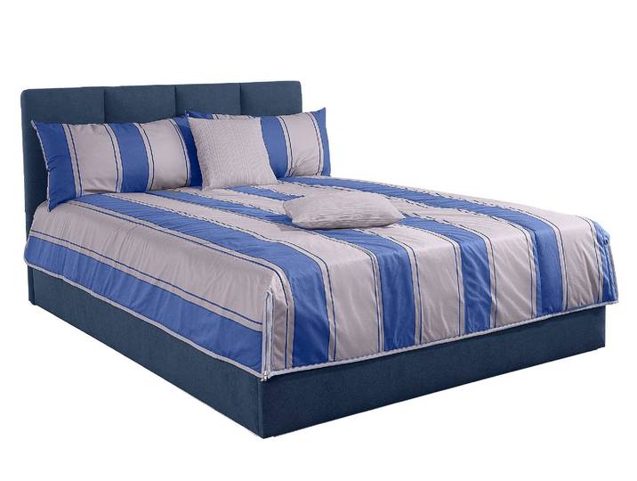 Tagesdecke, blau (blau, grau), B:255cm L:225cm, Polyester, WESTFALIA SCHLAFKOMFORT, Tagesdecken, Tagesdecke