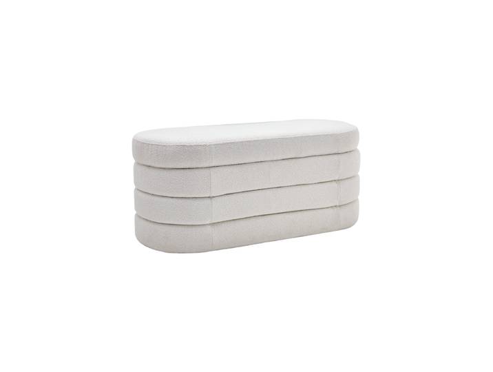 Design Polsterbank „Vogue“ mit Stauraum Boucle Cremeweiss Invicta Interiors