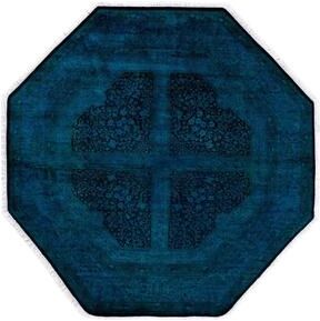Overton "Fine Vibrance One-of-a-Kind Hand-Knotted Area Rug - Blue, 6' 1"" x 6' 1"" - 6' 1"" x 6' 1"""
