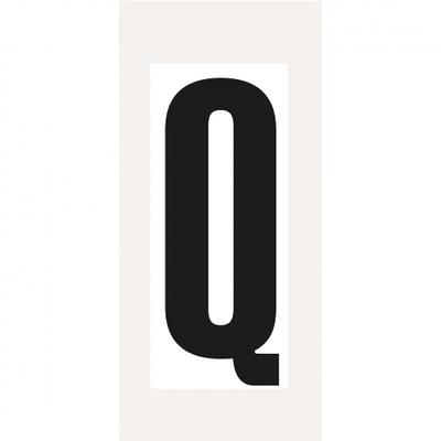 Aufkleber I Buchstabe Q, weiß/schwarz, Folie, Schrifthöhe 150mm, 72x170mm, 20 Stück/Packung