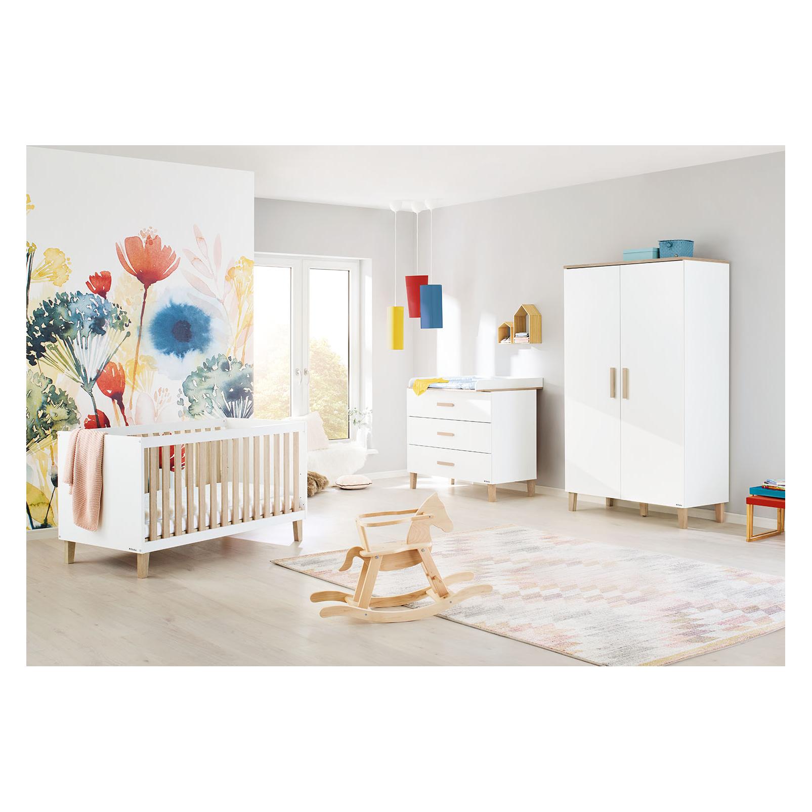 Pinolino Kinderzimmer-Set "Lumi" breit, 3-tlg. (Babybett, Kinderkleiderschrank, Wickelkommode) (100036B)
