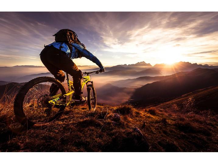 Fototapete PAPERMOON Photo-Art SANDI BERTONCELJ, SUNSET TRAIL RIDE , bunt, B:2,5m L:1,86m, Vlies, Tapeten, Fototapete