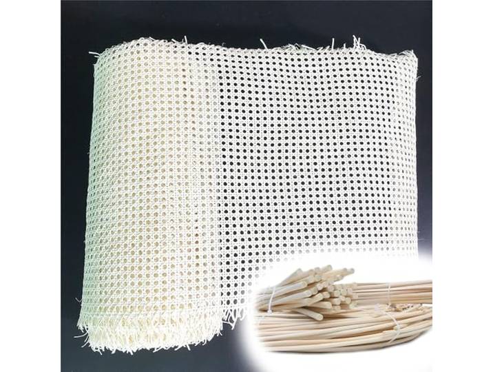 RHUIRKF Natürliches Rattan Weiß für Möbel, 80cm Breites Wiener Geflecht Rolle, Rattan Gurtband Rolle, Natur Vorgewebtes Offenes Netz Rolle für Heimdekoration Stuhl Schrank(100x500cm)