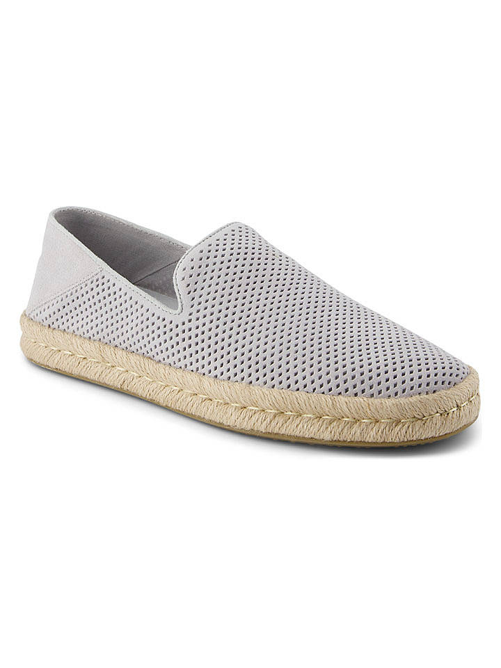 TOMS Leder-Espadrilles in Grau - 43,5