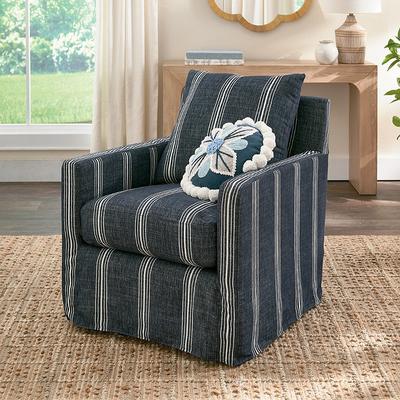 Finley Swivel Glider - Crypton Chenille Nomad Snow - Grandin Road