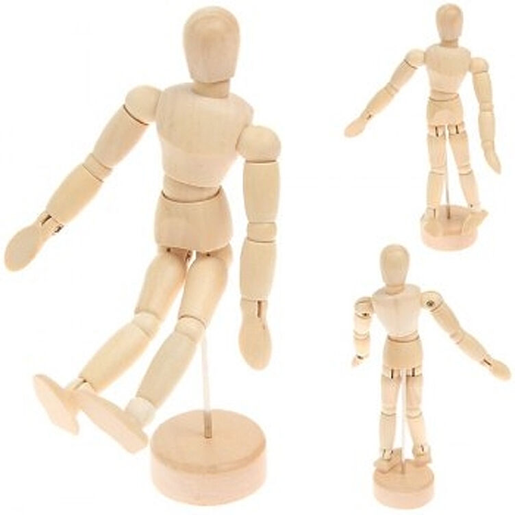 Boneco Articulado em Madeira 30 cm