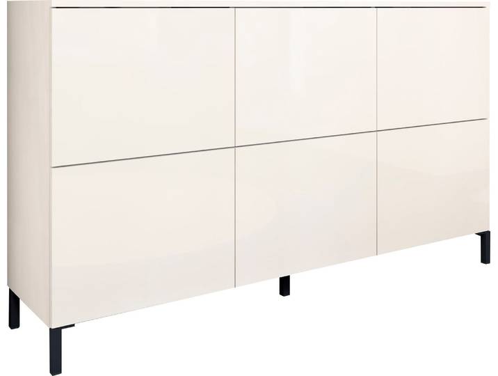 Kommode BORCHARDT MÖBEL Haama, Sideboard mit Metallfüssen, Push-to-open-Technik, Breite 139 cm , weiss (weiß matt), B:139cm H:80cm T:35cm, Holzwerkstoff, Sideboards, Kommode, viel Stauraum, verstellbare Böden