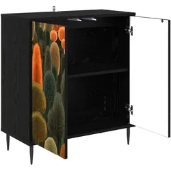 vidaXL, Kommode + Sideboard, Sideboard ZAANDAM Schwarz Eichen-Optik 69 x 33 x 76 cm (33 x 69 x 76 cm)