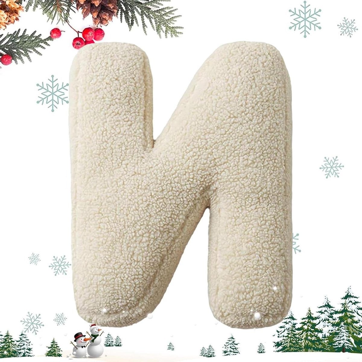 Meerkleurig Pluche Letterkussen Alfabet Sierkussen voor Kinderen - 33 cm